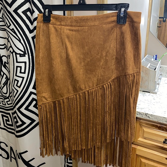 Dresses & Skirts - Suede Fringe Mini Skirt